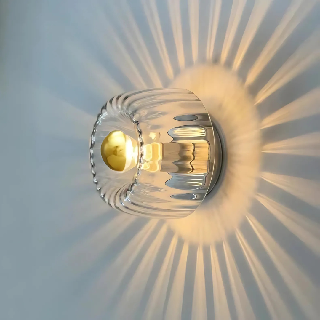 Stylish Glass Wall Sconce with Warm LED Lamp