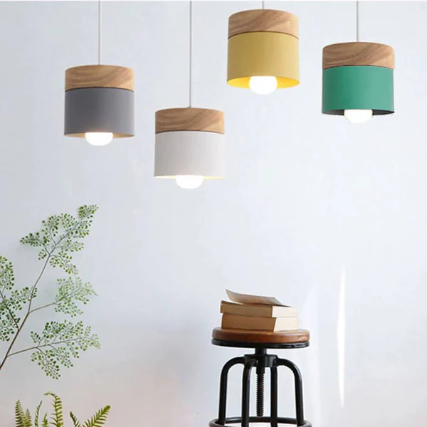Stylish Wood and Metal Pendant Light