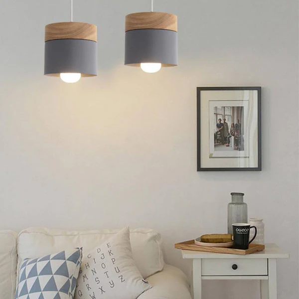 Stylish Wood and Metal Pendant Light