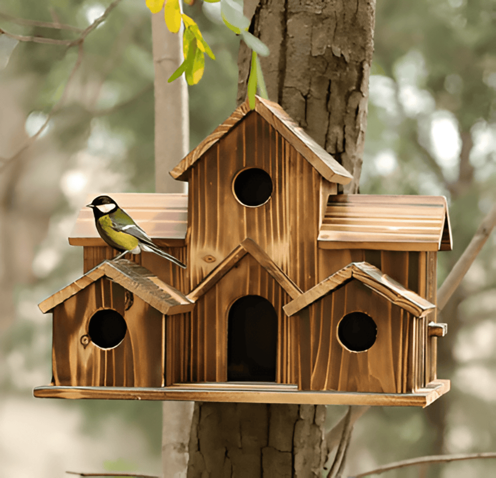 SylvaNest | Wooden Birdhouse for Outdoor