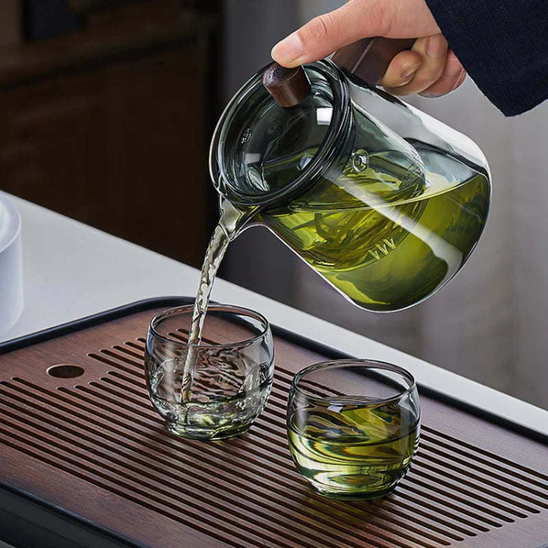 Tealux | Brocca d'acqua in vetro vintage con coperchio e sistema di filtraggio integrato