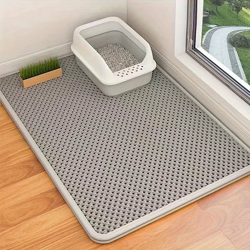 Alfombrilla para arena de gato con función de rascar