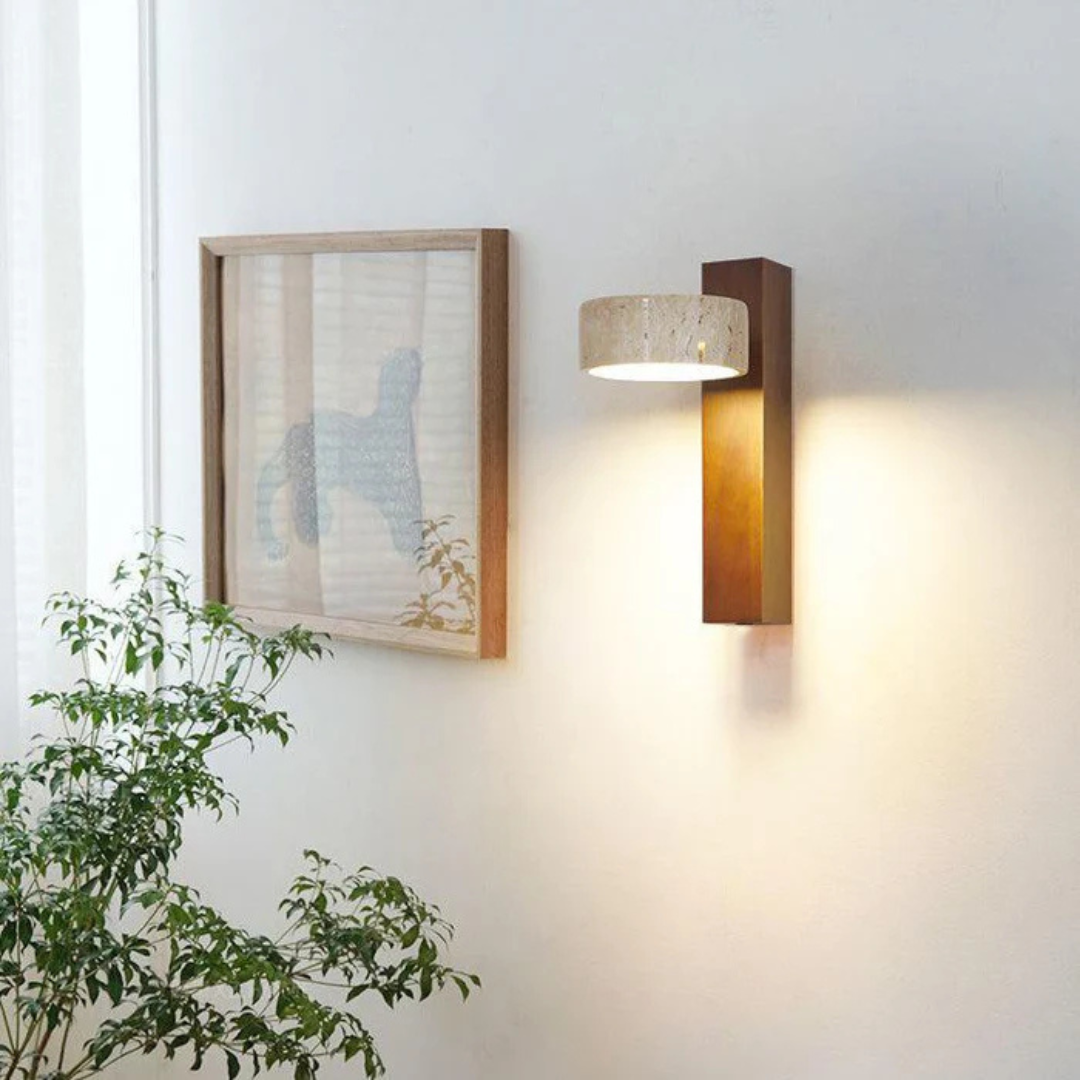 Traveera | Elegant Travertine Wall Sconce Lamp
