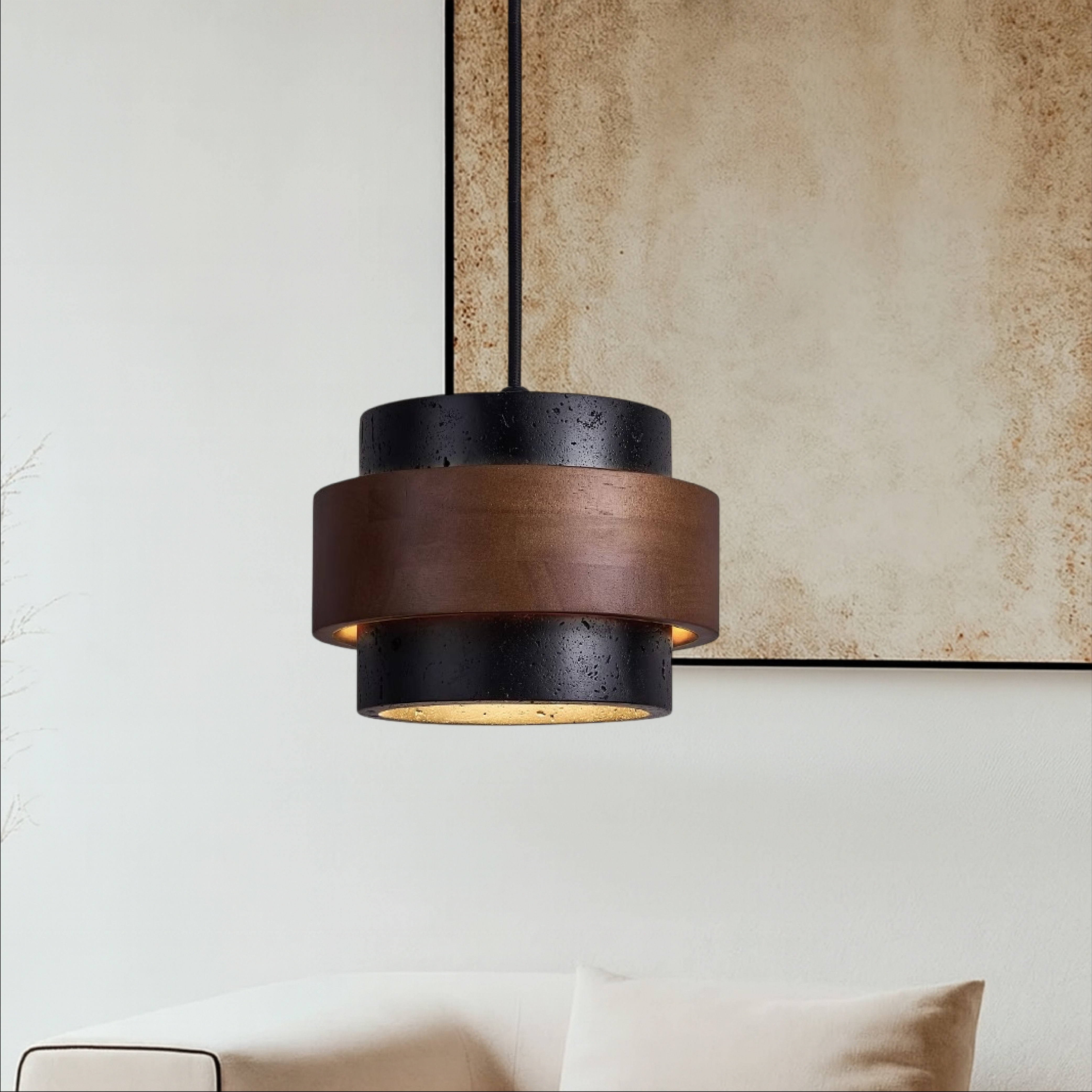 Travertino | Lampada a sospensione a filo