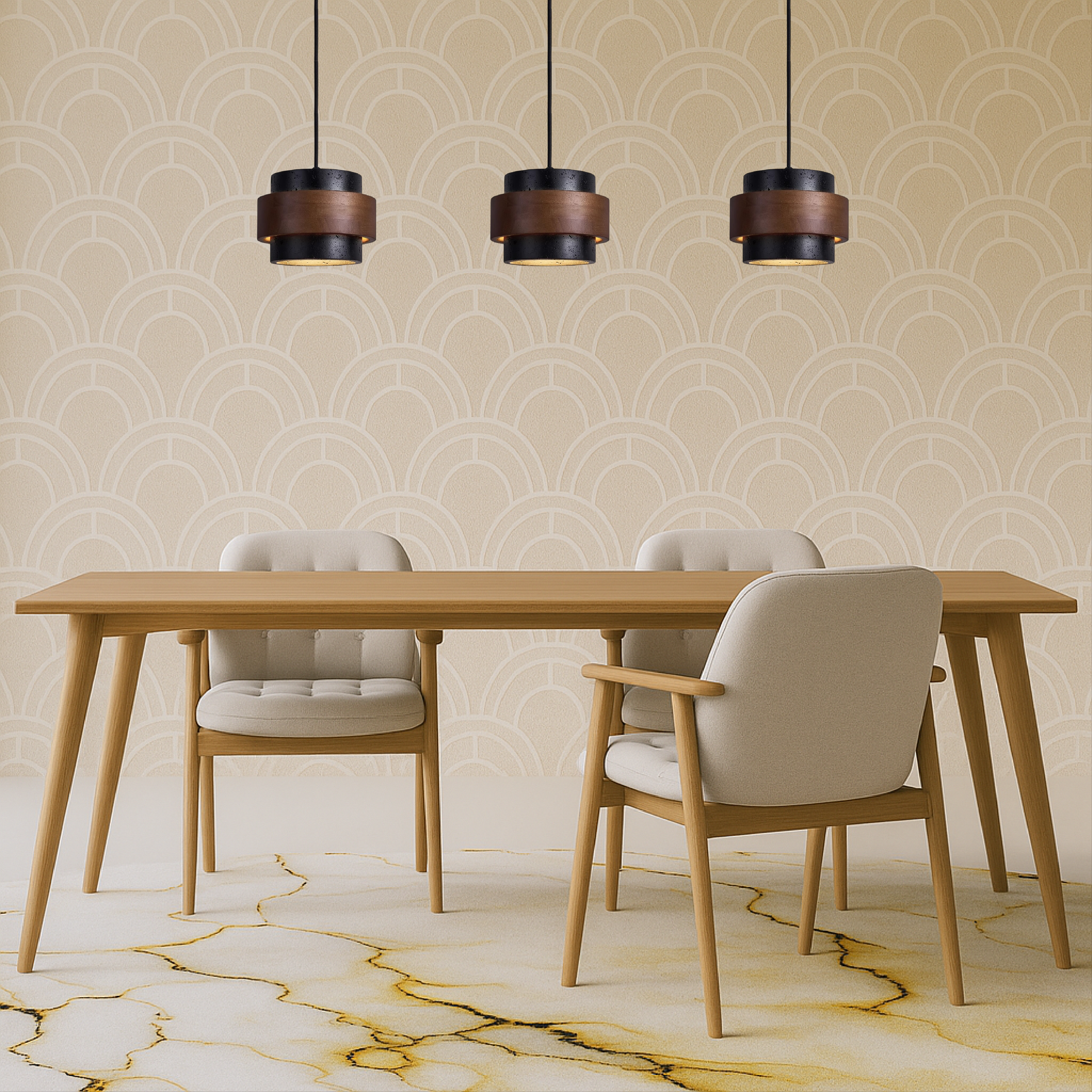 Travertino | Lampada a sospensione a filo