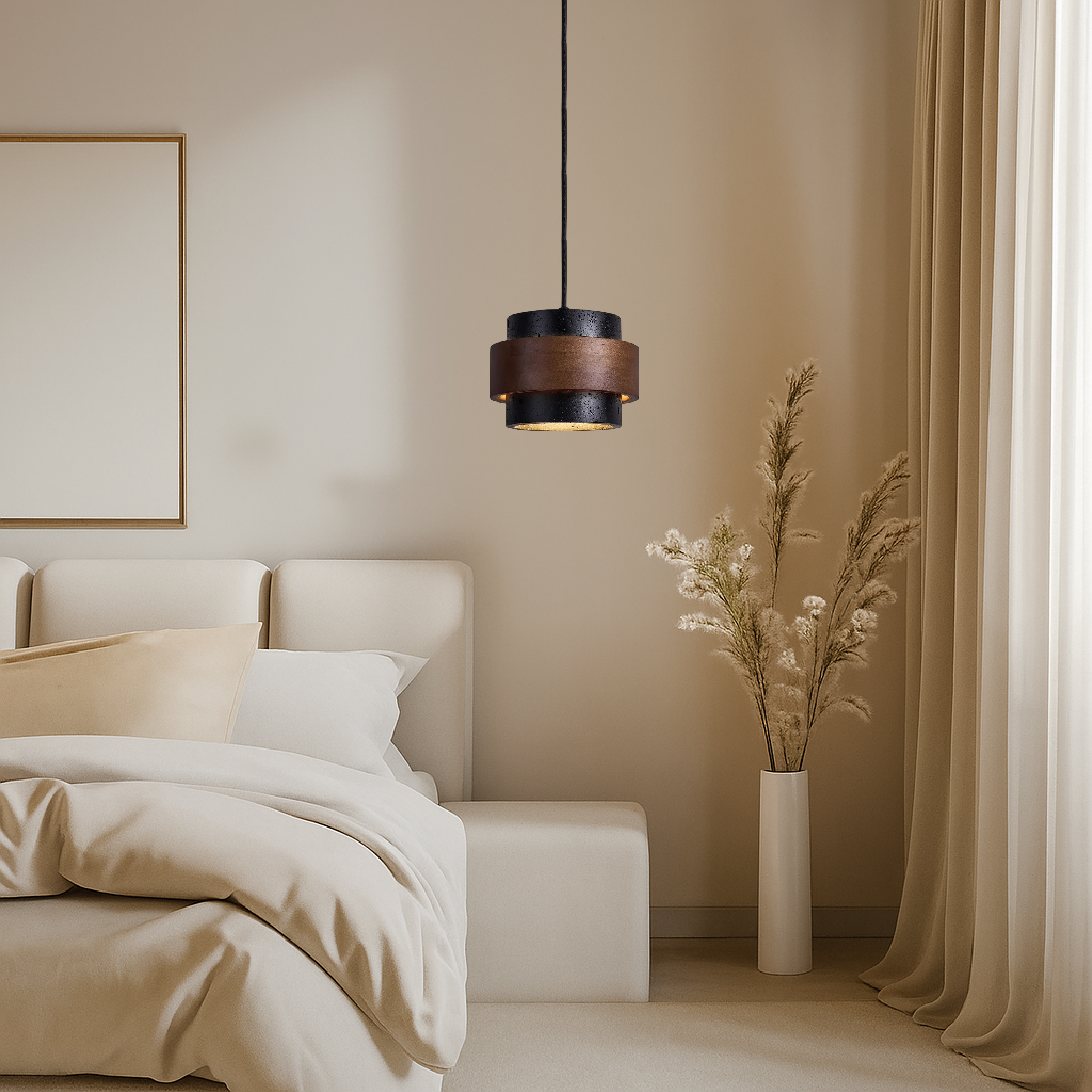 Travertino | Lampada a sospensione a filo
