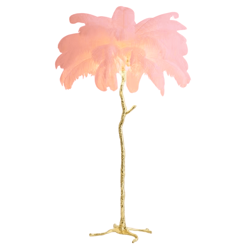 Ostrich feather floor lamp