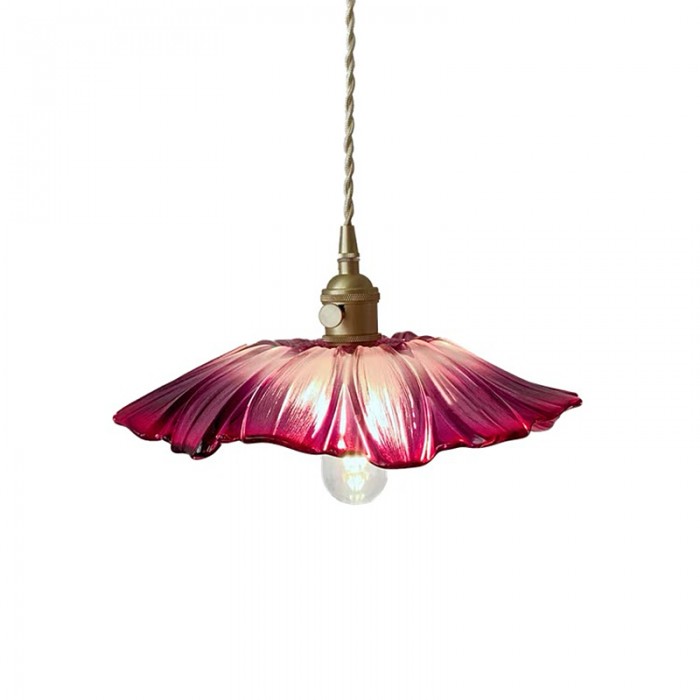 Vintage Lotus Glass Pendant Light