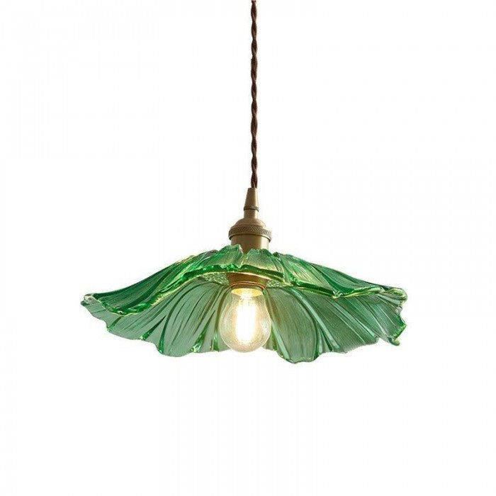 Vintage Lotus Glass Pendant Light