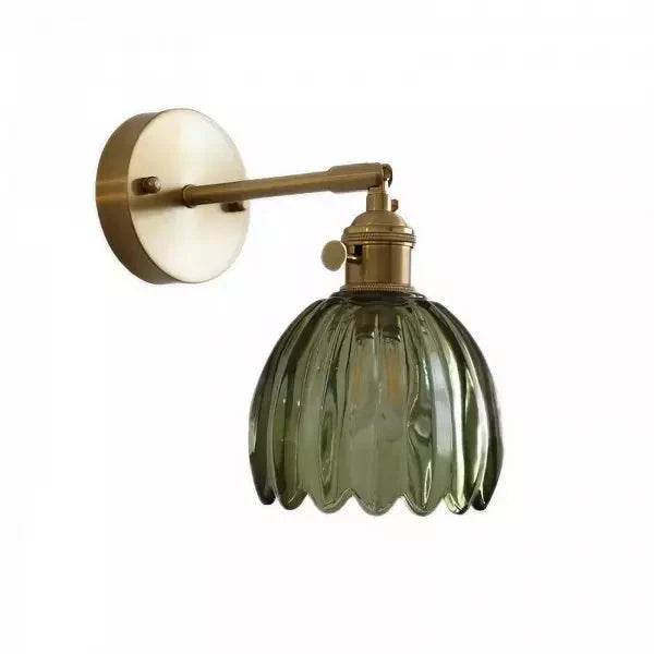 Vintage Tulip Glass Wall Sconce Light