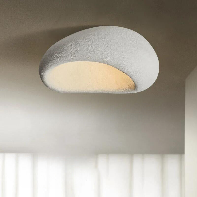 Wabi-Sabi Ceiling Light Fixture – Minimalist Design with Warm White LED Illumination, Durable Resin and Metal, Easy Installation 0