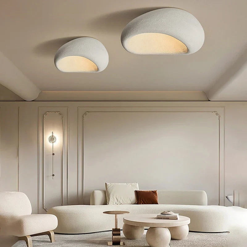 Wabi-Sabi Ceiling Light Fixture – Minimalist Design with Warm White LED Illumination, Durable Resin and Metal, Easy Installation 1