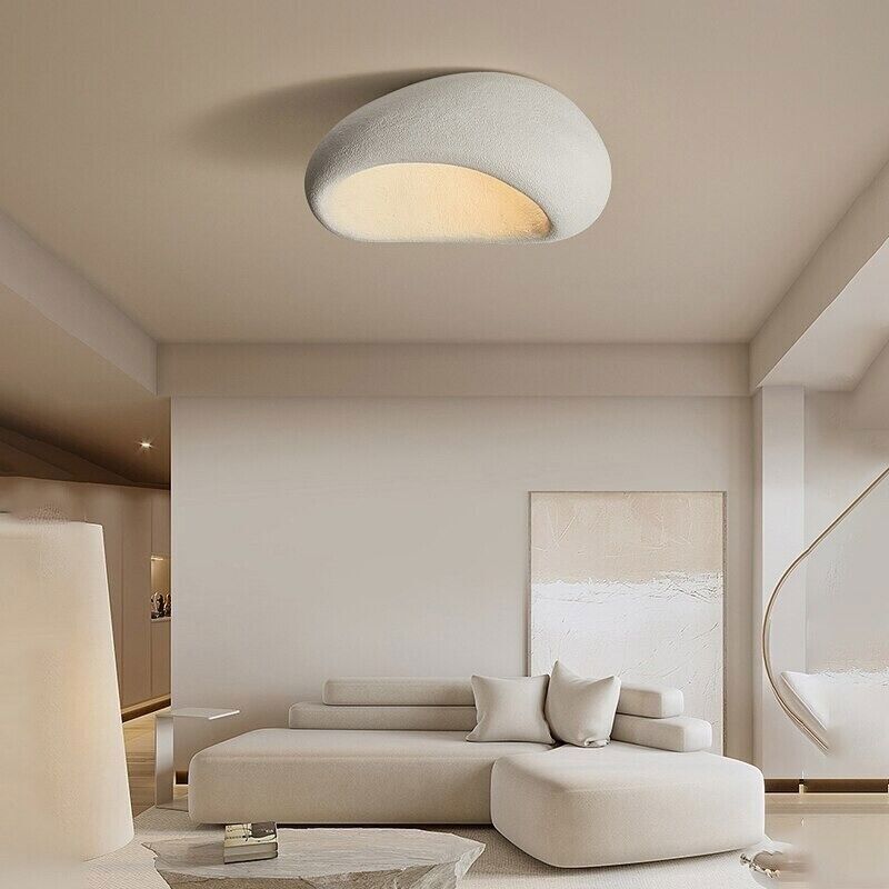 Wabi-Sabi Ceiling Light Fixture – Minimalist Design with Warm White LED Illumination, Durable Resin and Metal, Easy Installation 3