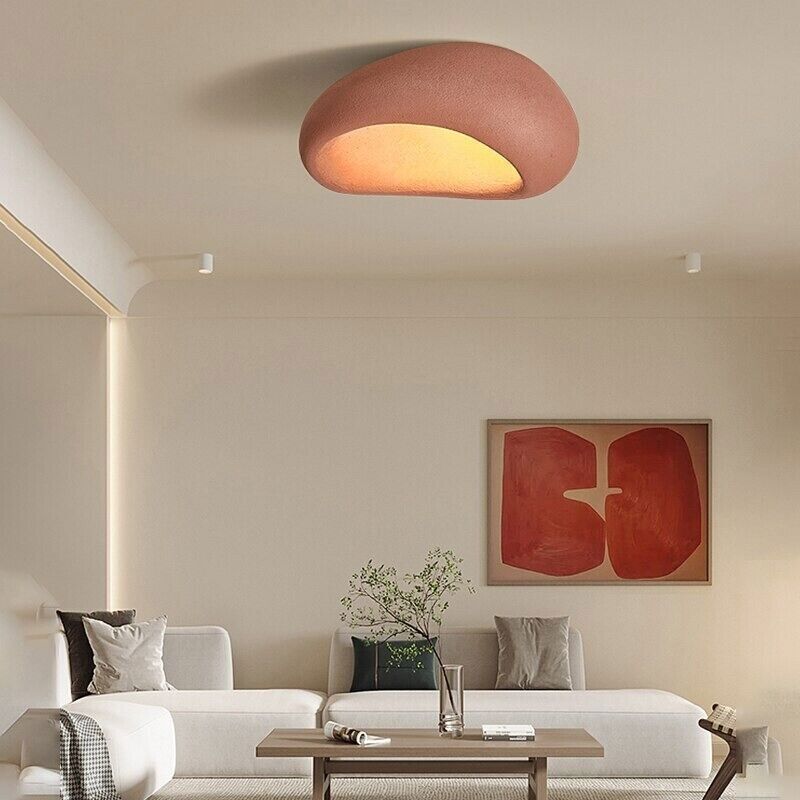 Wabi-Sabi Ceiling Light Fixture – Minimalist Design with Warm White LED Illumination, Durable Resin and Metal, Easy Installation 4