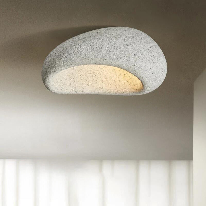 Wabi-Sabi Ceiling Light Fixture – Minimalist Design with Warm White LED Illumination, Durable Resin and Metal, Easy Installation 7
