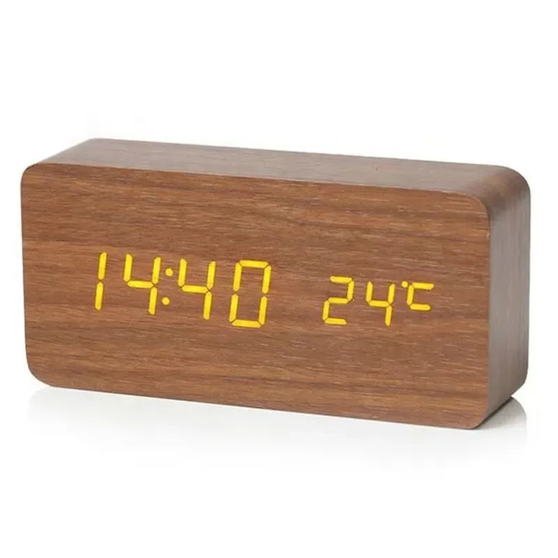 WoodenLuxe | Digital Alarm Clock with Modern LED Display 4