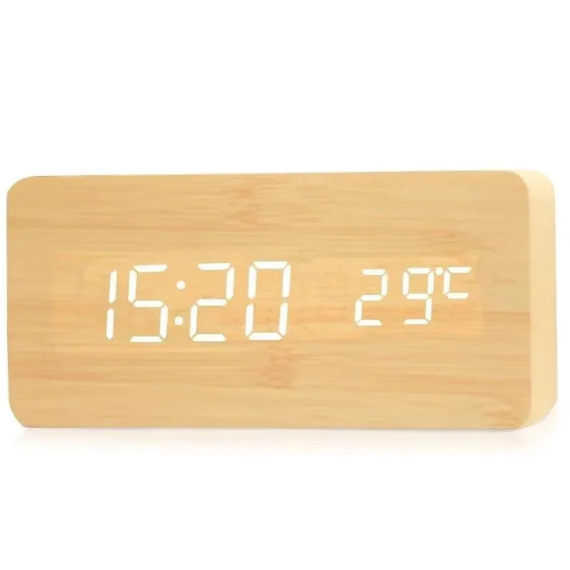 WoodenLuxe | Digital Alarm Clock with Modern LED Display 5