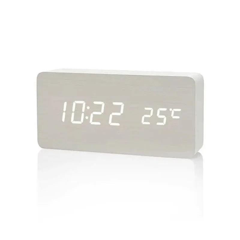 WoodenLuxe | Digital Alarm Clock with Modern LED Display 6