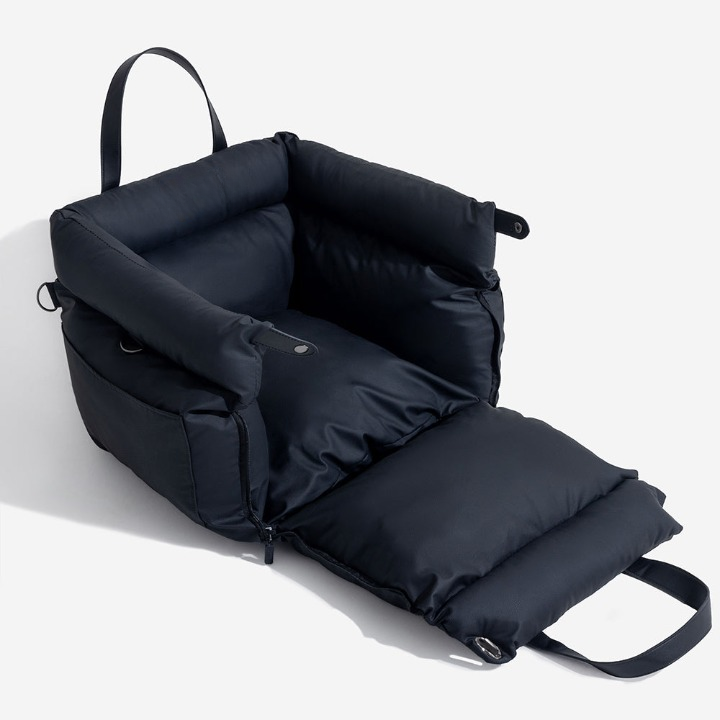 Deluxe Faux Leather Dog Car Seat Booster Bed