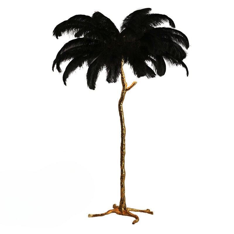 Ostrich feather floor lamp