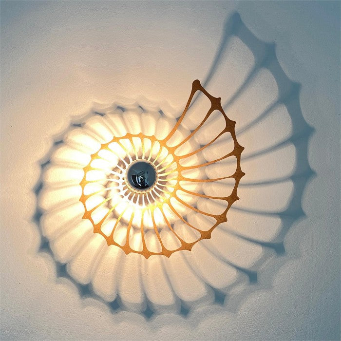 GlowTide | Nautilus Shell Design Decorative Wall Light