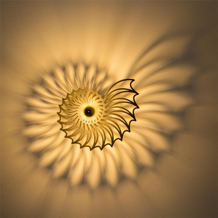 GlowTide | Nautilus Shell Design Decorative Wall Light